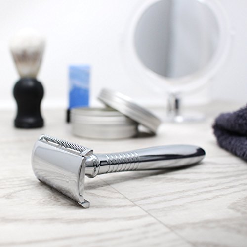 Eberbart Maquinilla de Afeitar Clasica | Maquinilla de afeitar manual de peine cerrado con cabezal de doble filo para un afeitado profesional