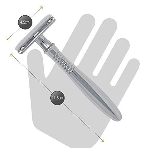 Eberbart Maquinilla de Afeitar Clasica | Maquinilla de afeitar manual de peine cerrado con cabezal de doble filo para un afeitado profesional