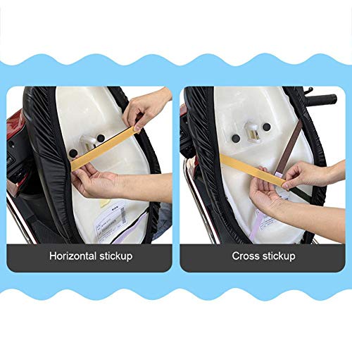 Ecisi Funda de Asiento de Motocicleta de diseño de Terciopelo y Cuero de Doble Cara 2 en 1, Protector de Cubierta de Asiento de Moto Universal Resistente al Desgaste para Todas Las Estaciones