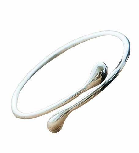 Ecloud Shop® Mujeres Niñas Joyería Plata 925 Apertura Ronda Doble Cabeza Pulseras Brazalete