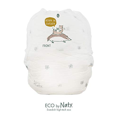 Eco by Naty, Pants, Talla/Tamaño 6, 18 pañales, 8-15kg, Pañales Pants Ecológicos Premium Hechos A Base de fibras Vegetales. sin Sustancias Nocivas