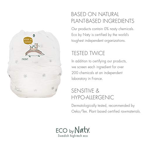Eco by Naty, Pants, Talla/Tamaño 6, 18 pañales, 8-15kg, Pañales Pants Ecológicos Premium Hechos A Base de fibras Vegetales. sin Sustancias Nocivas
