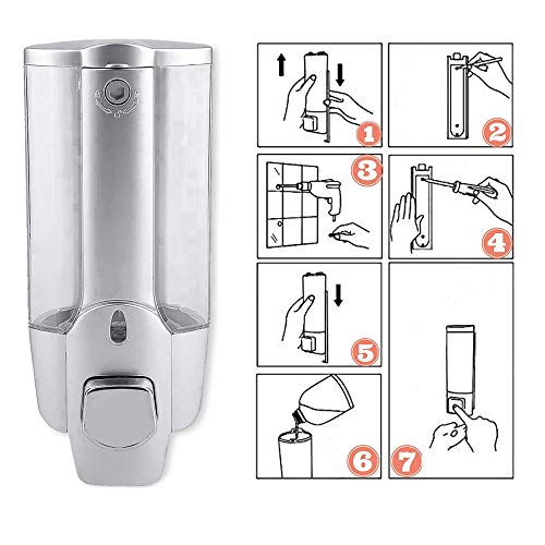 eco nature Dispensador o Dosificador de Jabón Gel o Champú Liquido para Pared de Ducha o Baño 350 ML