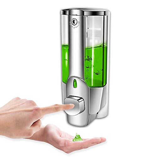 eco nature Dispensador o Dosificador de Jabón Gel o Champú Liquido para Pared de Ducha o Baño 350 ML