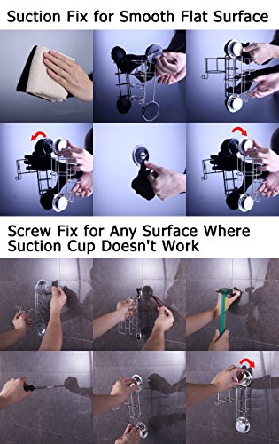 Ecoart Soporte para Secador de Pelo y Plancha de Pelo, Succión con Ventosa, Acero Inoxidable, con Sujeción para El Cable