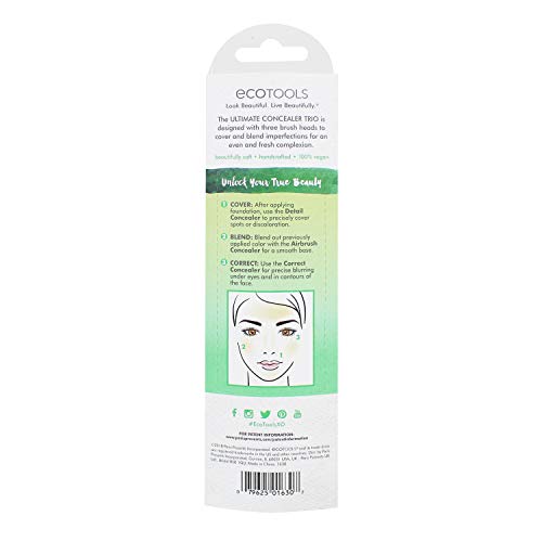 EcoTools® - Juego con brochas para maquillaje de ojos, incluye una brocha doble