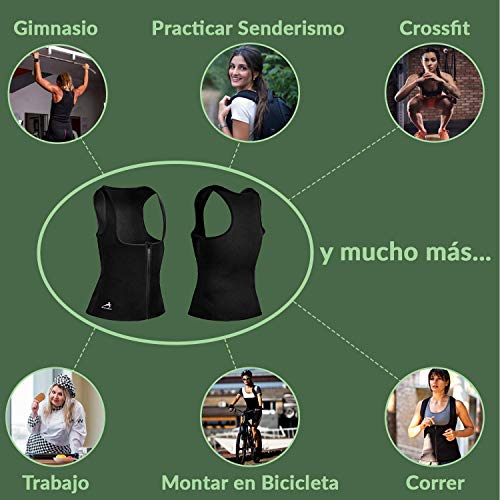 EDM - Chaleco Faja Quema Grasa Mujer con Cuerda Saltar - Faja Reductora Mujer Adelgazante - Camiseta Reductora Mujer - Chaleco Quema Grasa Mujer con Cremallera - Fajas De Neopreno para Adelgazar 2XL