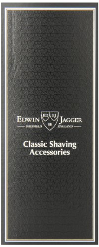 Edwin Jagger Brocha de Afeitar de Tejón con Soporte de Goteo, Tamaño Medio, Color Ébano - 1 Pack