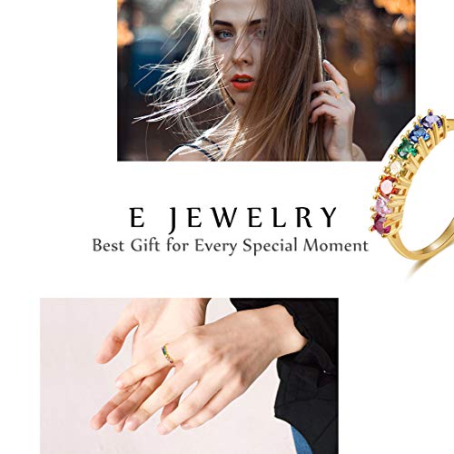 EE Mujer Unisex 0.925 plata de ley cuadrada redonda Cubic Zirconia