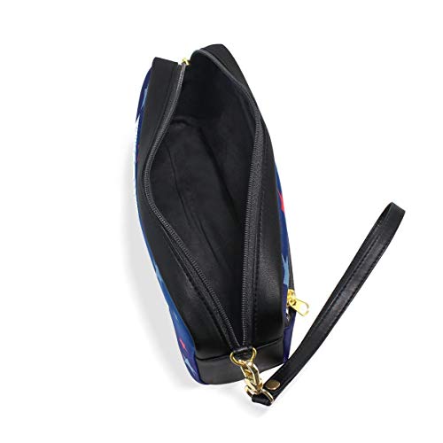 EE. UU. Día de la Independencia 4 de julio Evento Portátil PU Estuche de lápices de cuero Bolígrafo escolar Bolsas de papelería Estuche de maquillaje Bolsa de cosméticos Bolsa de gran capacidad