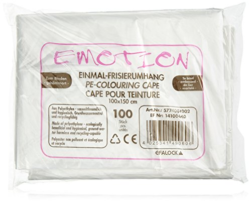 Efalock Emotion - Capa de peluquería (desechable, 1 x 100 unidades), diseño amartillado
