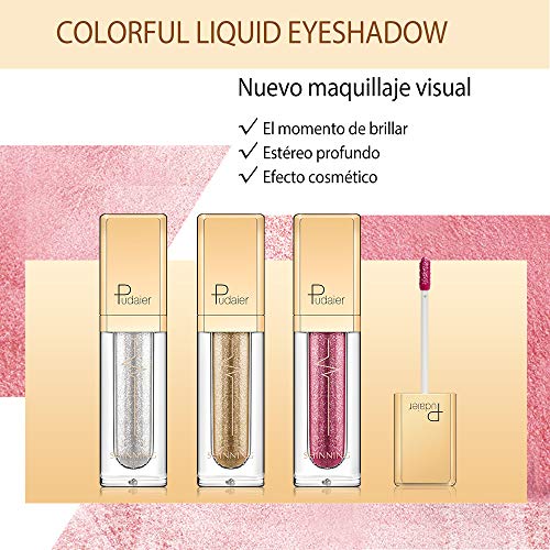 Effie Lancelot 3 Colores Sombra de Ojos líquida- Impermeable, Brillante, Resistente al agua, Maquillaje de pigmentos maquillaje set, Día de la madre