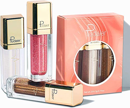 Effie Lancelot 3 Colores Sombra de Ojos líquida- Impermeable, Brillante, Resistente al agua, Maquillaje de pigmentos maquillaje set, Día de la madre