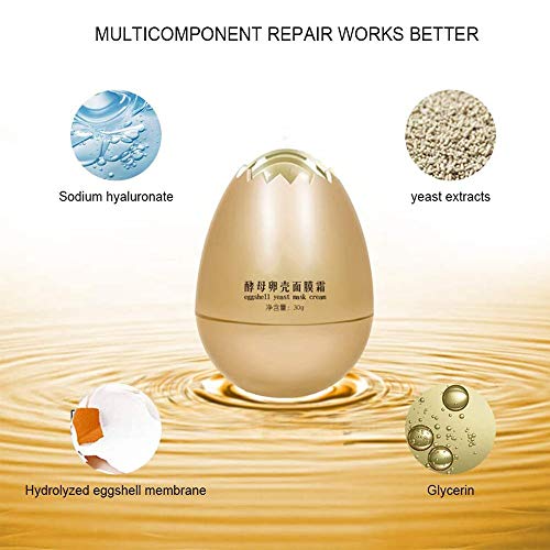 Egg Mask, Peel-Off Facial Cream, Anti Aging Facial Peel Off Mask, Remove Wrinkle Moisturizing Cream Yeast Egg Shell Skin Care, Yeast Eggshell Moisturizing Cream Whitening