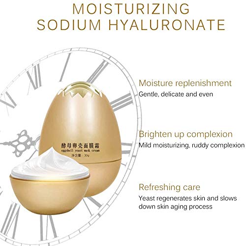 Egg Mask, Peel-Off Facial Cream, Anti Aging Facial Peel Off Mask, Remove Wrinkle Moisturizing Cream Yeast Egg Shell Skin Care, Yeast Eggshell Moisturizing Cream Whitening