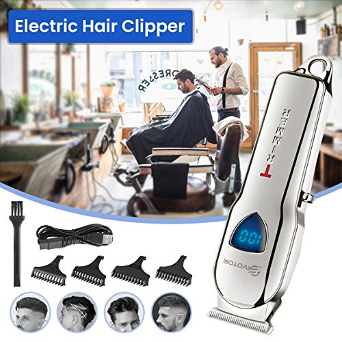 EIVOTOR Cortapelos Hombre Cabeza & Cortar Pelo Hombre Profesional & Cortadora de Pelo Hombre Ideal para Hombres, Accesorios de Longitud Ajustable, Material Metálico, Plata.