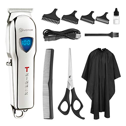 EIVOTOR Cortapelos Hombre Cabeza & Cortar Pelo Hombre Profesional & Cortadora de Pelo Hombre Ideal para Hombres, Accesorios de Longitud Ajustable, Material Metálico, Plata.