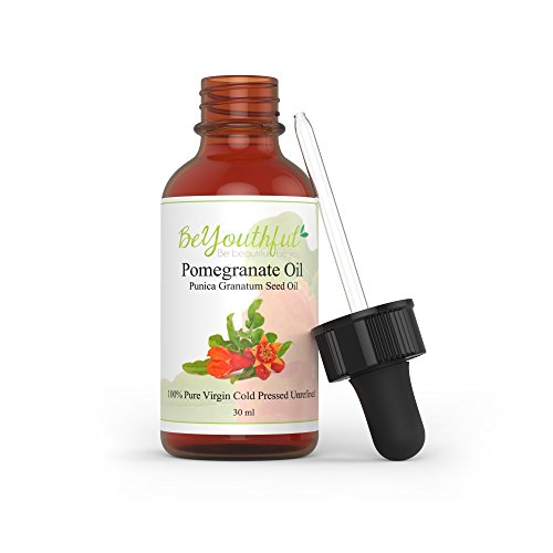 El aceite de semilla de granada 100% presionado al frio aceite sin refinar para el cabello, rostro, piel, labios y uñas. Viene en una botella dispensadora para facilitar su aplicacion.