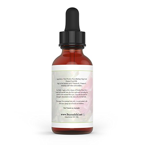 El aceite de semilla de higo chumbo BeYouthful (Aceite de Semillas de Cactus) presionado al frio y sin refinar, para la Piel, Rostro, Cabello, Labios y Uñas. Aceite de belleza versatil 50ml