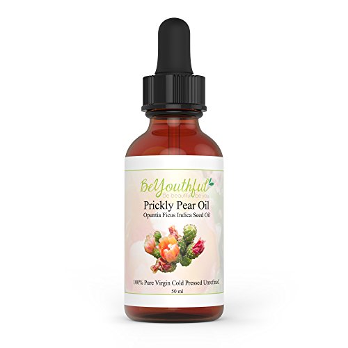 El aceite de semilla de higo chumbo BeYouthful (Aceite de Semillas de Cactus) presionado al frio y sin refinar, para la Piel, Rostro, Cabello, Labios y Uñas. Aceite de belleza versatil 50ml