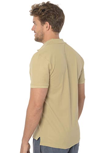 El Búho Nocturno - Polo clásico de Caballero/Hombre - Liso, sin Bolsillo - Talla XXL - Color Beige