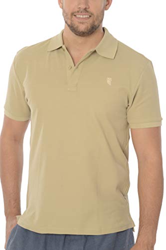 El Búho Nocturno - Polo clásico de Caballero/Hombre - Liso, sin Bolsillo - Talla XXL - Color Beige