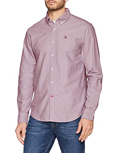 El Ganso Oxford Liso Camisa Casual, Rojo (Rojo), XX-Large (Tamaño del Fabricante:XXL) para Hombre