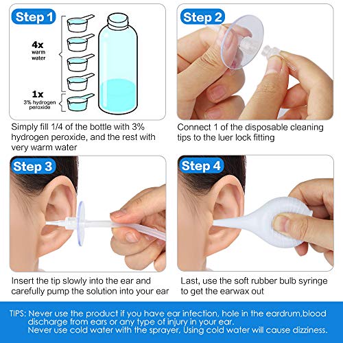 El kit de eliminación de cera en los oídos, limpiador de oídos seguro y eficaz para adultos y niños, alivio de las orejas/dolor de oído bloqueado/prurito, mejorando su audición