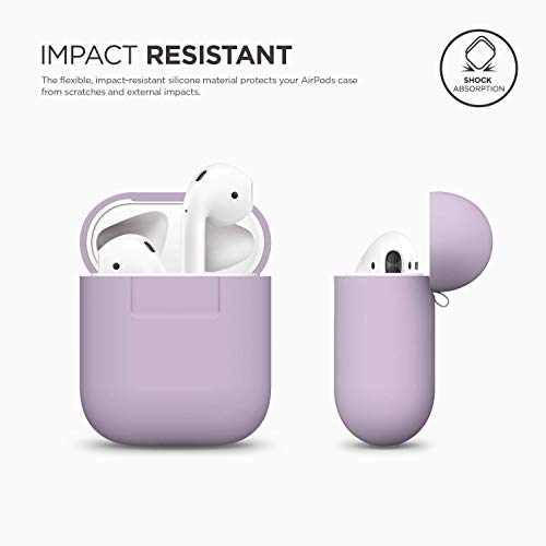 elago Funda AirPods Case Funda Premium Silicona Diseñado para Apple AirPods 1 & 2 (LED Frontal Visible) (Lavanda)