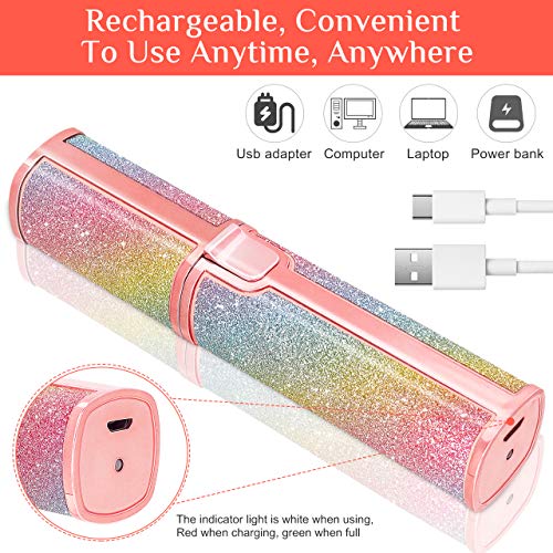 Eléctrica Depiladora Cejas, Aiemok 2 en 1 Depiladora Cejas Mujer Depiladora Facial Mujer Electrica, Flawless Depiladora de Cejas Afeitadora de Cejas USB Recargable con Luz LED para Cara Nariz Labio