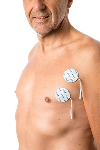 Electrodos redondos con conexión clavija - 8 Parches TENS EMS 5cm diámetro - Para electroestimuladores conexión banana 2mm - Almohadillas calidad axion