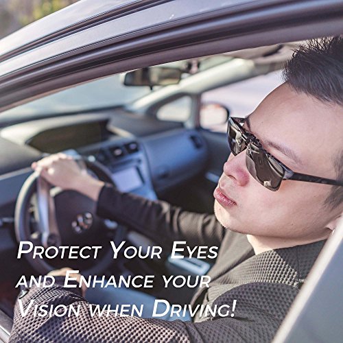 ElementsActive Gafas de sol polarizadas con función de volteo para hombre Grande Negro