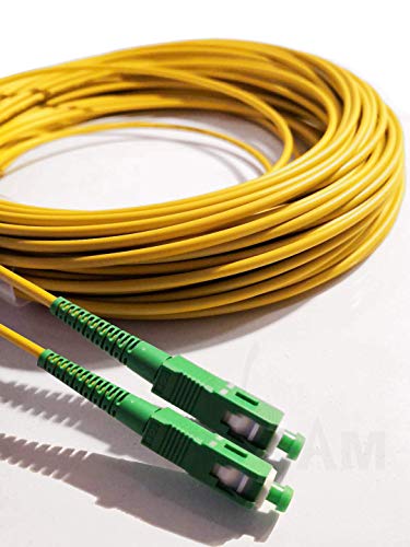 Elfcam Fibra óptica cable SC / APC a SC / APC monomodo simplex 9/125, Compatible con Orange, Movistar, Vodafone y Jazztel
