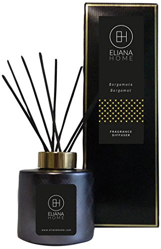 Eliana Home Bergamota Difusor de Perfume, Negro, 8x8x9 cm