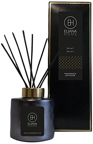 Eliana Home Neroli Difusor de Perfume, Negro, 8x8x9 cm