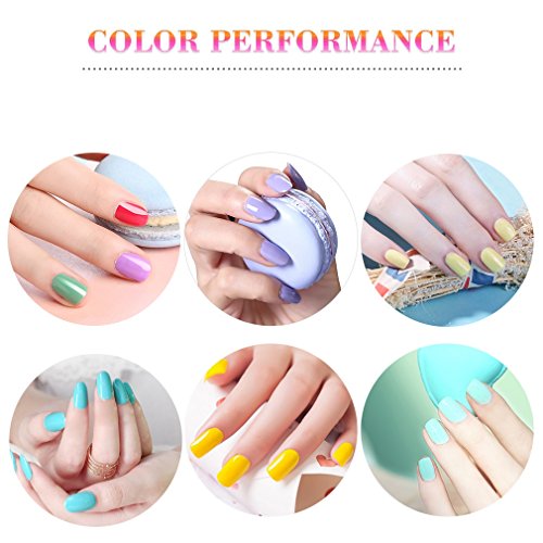 Elite99 Esmalte Semipermanente UV LED 12pcs Kit Uñas de Gel Pintauñas Esmalte de Uñas Soakoff Manicura Color de Macarrón - Gift set 015