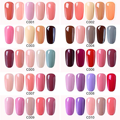 Elite99 Esmaltes Semipermanentes de Uñas en Gel UV LED, 5 Colores de San Valentín en Caja de Regalo 10ML 007