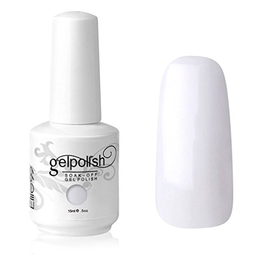 Elite99 Kit Manicura Francesa Uñas de Gel Polish Esmalte Semipermanente Color Gel Top y Base Coat 4pcs Laca Soak Off Top Coat Base Coat UV LED Manicura Arte 15ml