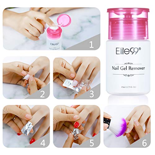 Elite99 Removedor de Esmaltes Permanentes, Quitaesmaltes de Uñas en Gel, Limpiador de Uñas Semipermanentes Cleanser 80ml