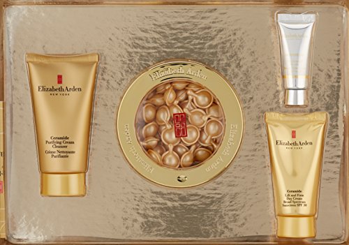 Elizabeth Arden Ceramide Capsules Lift &Firm Set de Cuidado Facial Crema de Día, Serum y Limpiador - 85 ml