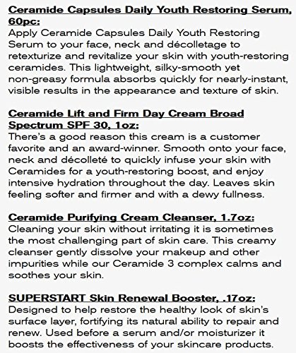 Elizabeth Arden Ceramide Capsules Lift &Firm Set de Cuidado Facial Crema de Día, Serum y Limpiador - 85 ml