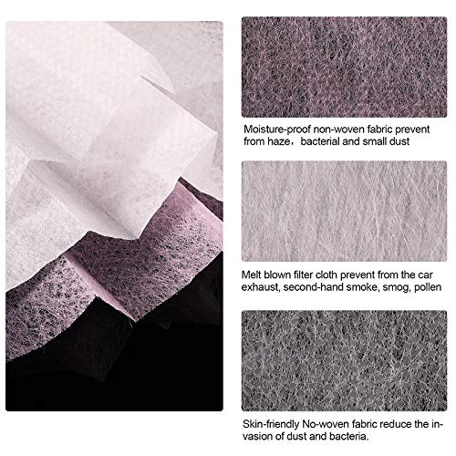 Ellaao 50 Piezas 3 Capas, Azul, Protege La Boca Y La Boca, Evita El Contacto De Polvo Y La TransmisióN, Limpia/Exterior/Para NiñAs Mujer (Rosado-1, Adulto)