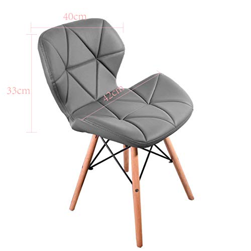 Ellexir Pack 4 Sillas de Comedor Sillas de Cocina,PU Retro Comedor Silla Oficina Silla Lounge Manicura, Sillas de Manicura Sillas de Oficina Sillas de Niños Silla de Salón Gris