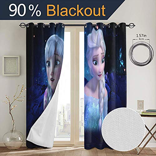 Elliot Dorothy Frozen Elsa and Anna - Cortinas lavables, para oscurecimiento de habitación (55 x 45 cm)