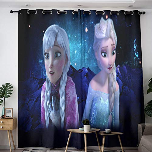 Elliot Dorothy Frozen Elsa and Anna - Cortinas lavables, para oscurecimiento de habitación (55 x 45 cm)