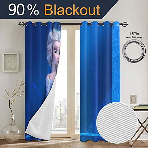 Elliot Dorothy Frozen Elsa película cortinas personalizadas ojal cortinas habitación oscurecimiento cortinas anchas para habitación de los niños, cuarto de bebé W42 x L54