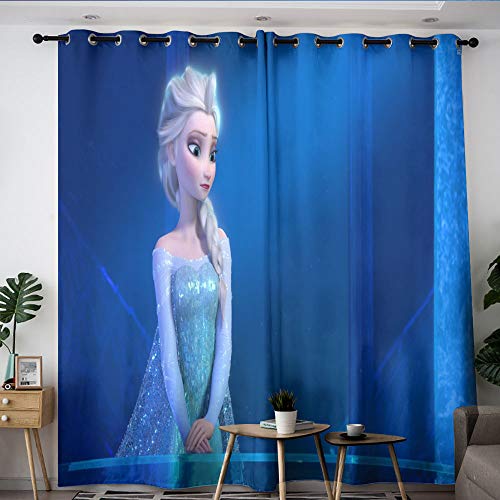 Elliot Dorothy Frozen Elsa película cortinas personalizadas ojal cortinas habitación oscurecimiento cortinas anchas para habitación de los niños, cuarto de bebé W42 x L54
