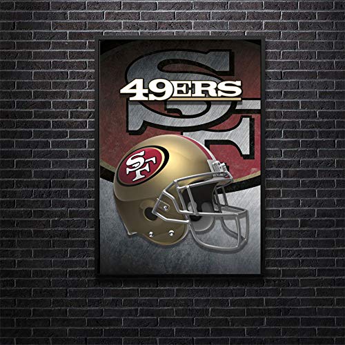 Elliot Dorothy San Francisco 49ers Helmet Modern Artwork Hand Painted Picture on Canvas for Office 18"x24", Unframed/Frameable