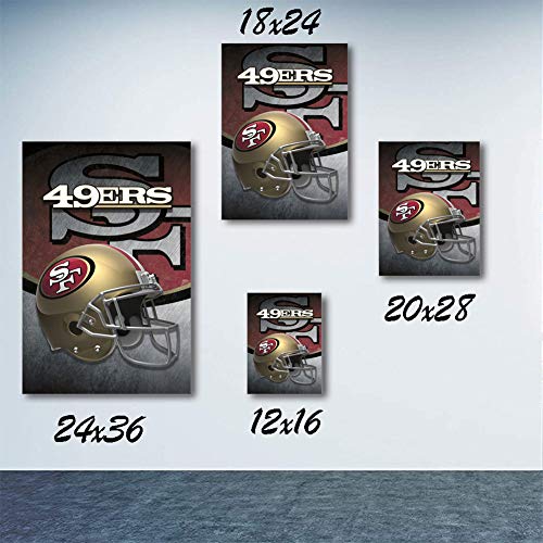 Elliot Dorothy San Francisco 49ers Helmet Modern Artwork Hand Painted Picture on Canvas for Office 18"x24", Unframed/Frameable