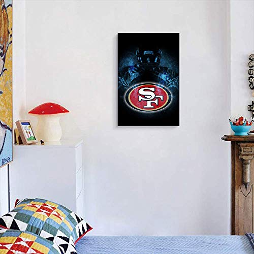 Elliot Dorothy San Francisco 49ers Modern Artwork Hand Painted Picture on Canvas for Office 18"x24", Unframed/Frameable